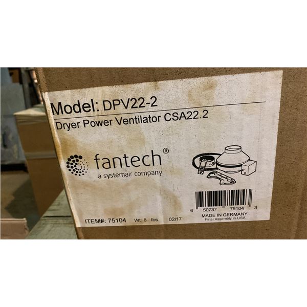 GROUP OF 9 FANTECH DRYER DPV22-2 EXHAUST DUCT POWER VENTILATORS