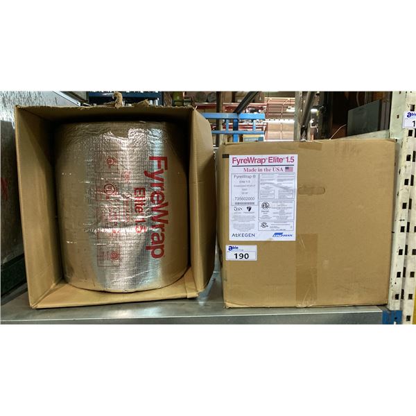 2 BOXES OF FYREWRAP ELITE 1.5 FLEXIBLE HIGH TEMPERATURE CERAMIC FIBER INTERNAL BUILDING DUCT WRAP