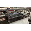 Image 2 : LARGE HEAVY DUTY METAL FRAME WOOD TOP MOBILE SHOP TABLE- MEASURES APPROX 10'L X 4'W' X 2'10"H