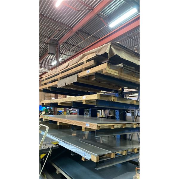 7 PALLETS OF 10' X 5' ASSORTED GAUGE SHEET METAL SHEETS APPROX 50 SHEETS TOTAL