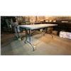 Image 3 : 2 METAL SHOP TABLES- APPROX 48" X 52" X 34"H & METAL FOLDING TABLE APPROX 68" X 30" X 31"H