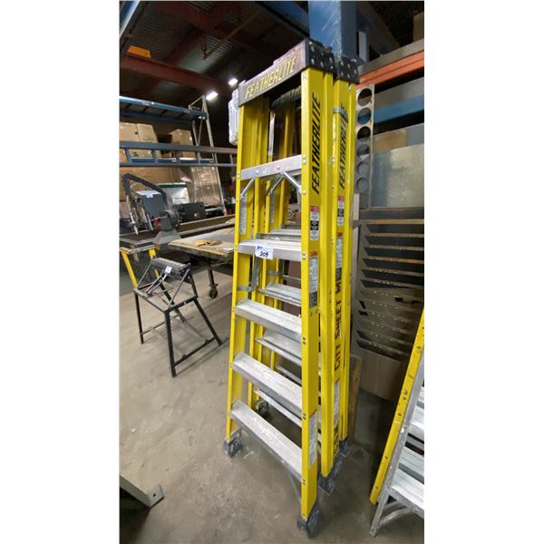 PAIR OF FEATHERLITE YELLOW 6' FIBERGLASS LADDERS