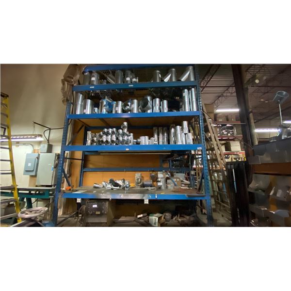 2 BAYS OF BLUE INDUSTRIAL PALLET RACKING, 4-16 FT UPRIGHTS, 21-12.5 FT SIDE RAILS WITH WOOD,