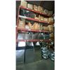 Image 1 : SINGLE BAY OF ORANGE PALLET RACKING, 2-16 FT UPRIGHTS, 8- 12.5 FT SIDE RAILS WITH CROSSBARS & SHEET