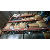 Image 3 : SINGLE BAY OF ORANGE PALLET RACKING, 2-16 FT UPRIGHTS, 8- 12.5 FT SIDE RAILS WITH CROSSBARS & SHEET