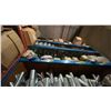 Image 3 : SINGLE BAY OF BLUE PALLET RACKING, 2-16 FT UPRIGHTS, 9- 12.5 FT SIDE RAILS WITH CROSSBARS, MESH &