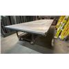 Image 1 : METAL LOW MOBILE SHOP TABLE APPROX 118"L X 40"D X 24"H