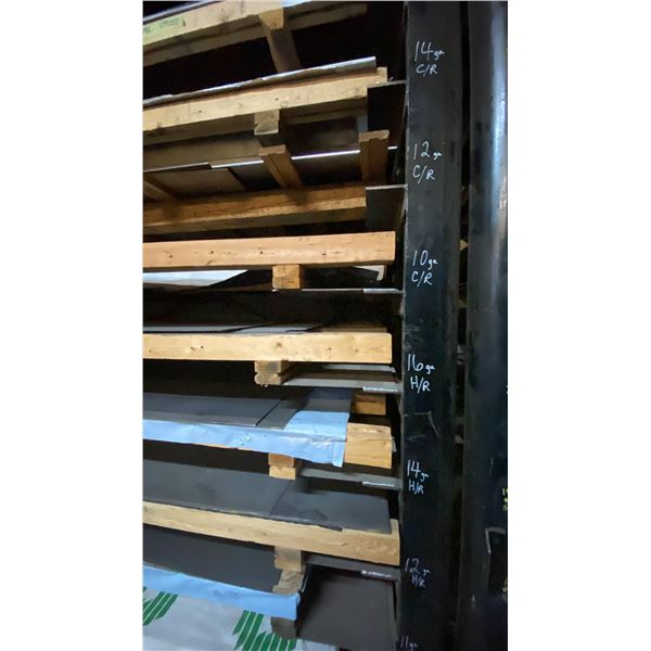 8 LARGE SKIDS OF ASSORTED SIZED SHEET METAL- APPROX 39 SHEETS TOTAL