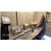 Image 5 : LARGE WORKSHOP TABLE WITH CONTENTS- JET COM-16 METAL CUT OFF SAW, CLEATS, PARTS & ASSORTED METAL