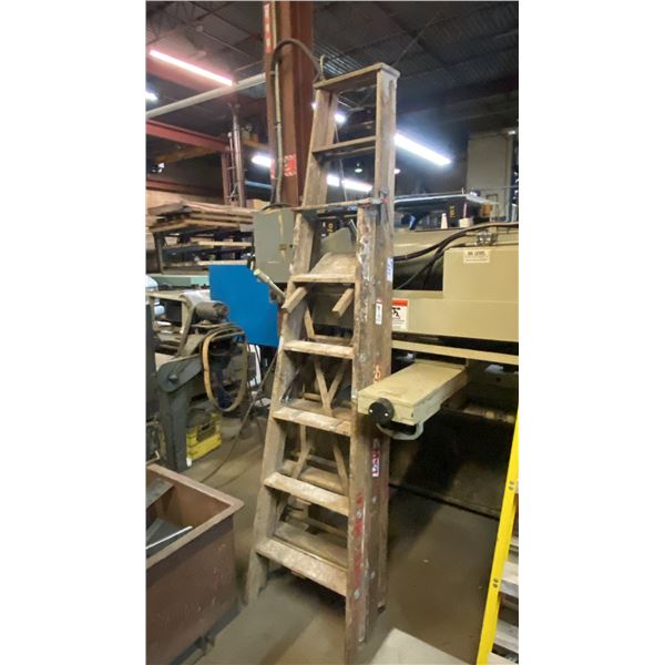 2 WOODEN LADDERS- 8' & 6'