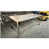 Image 2 : LARGE MOBILE METAL SHOP TABLE APPROX 84"L X 40"D X 34"H