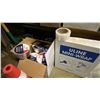 Image 6 : 5 TIER SHELVING UNIT WITH ASSORTED SHOP CONTENTS - PAINTS, SEALANTS, TAPES, WRAP & LARGE GROUP OF