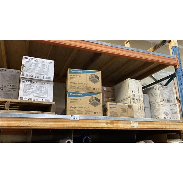 SHELF OF ASSORTED VENTILATING BATHROOM FANS