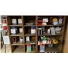 Image 3 : 2 WOODEN SHELVING UNITS WITH ASSORTED SCREWS, BOLTS & HARDWARE