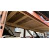 Image 4 : SINGLE BAY OF ORANGE SHELVING RACKING, 2-7'8"H X 3'W UPRIGHTS, 4-10' 3" SIDE RAILS WITH WOODEN