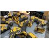 Image 2 : GROUP OF 11 TESTED/WORKING DEWALT 20V CORDLESS DRILLS/IMPACT DRILLS WITH BAG OF CHARGERS