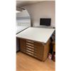 Image 2 : BLUEPRINT/DRAFTING TABLE WITH CABINET
