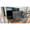 Image 6 : APPROX 8 COMPUTER MONITORS, LG TV, WOOD TABLE WITH METAL LEGS & ASSORTED KEYBOARDS AND MICE