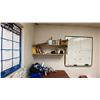 Image 4 : METAL/WOOD RECEPTIONIST DESK, 2 TABLES, WALL MOUNT WHITEBOARD & 2 OFFICE CHAIRS