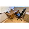 Image 2 : CONTENTS OF ENTIRE OFFICE- L SHAPED DESK, VINTAGE DESK, SMALL 3 DRAWER FILING CABINET, BOOKSHELF,