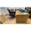 Image 3 : CONTENTS OF ENTIRE OFFICE- L SHAPED DESK, VINTAGE DESK, SMALL 3 DRAWER FILING CABINET, BOOKSHELF,