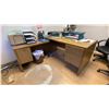 Image 5 : CONTENTS OF ENTIRE OFFICE- L SHAPED DESK, VINTAGE DESK, SMALL 3 DRAWER FILING CABINET, BOOKSHELF,
