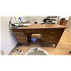 Image 5 : CONTENTS OF ENTIRE OFFICE- DESK, 2 BOOKSHELVES, GREY STORAGE SHELF, FOLDING TABLE, 3 MOBILE OFFICE