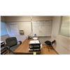 Image 7 : CONTENTS OF ENTIRE OFFICE- DESK, 2 BOOKSHELVES, GREY STORAGE SHELF, FOLDING TABLE, 3 MOBILE OFFICE