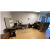Image 2 : RECEPTION COUNTER WITH WOOD L-SHAPED DESK, 2 FILING CABINETS, TABLE, COAT RACK, WOOD DESK, WOOD