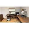 Image 5 : RECEPTION COUNTER WITH WOOD L-SHAPED DESK, 2 FILING CABINETS, TABLE, COAT RACK, WOOD DESK, WOOD