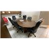 Image 13 : CONTENTS OF ENTIRE LUNCH ROOM- LARGE WOOD BOARDROOM TABLE, 6 MOBILE OFFICE CHAIRS, MINI FRIDGE,