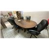Image 14 : CONTENTS OF ENTIRE LUNCH ROOM- LARGE WOOD BOARDROOM TABLE, 6 MOBILE OFFICE CHAIRS, MINI FRIDGE,