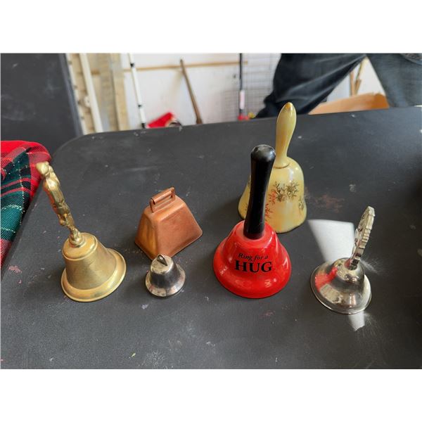 Six Assorted Hand Bells
