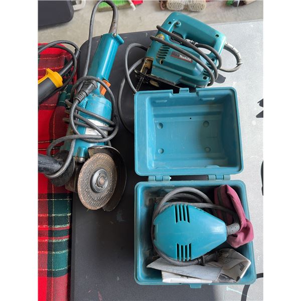 Makita Power Tool Lot: Grinder, Jigsaw, S2 S1