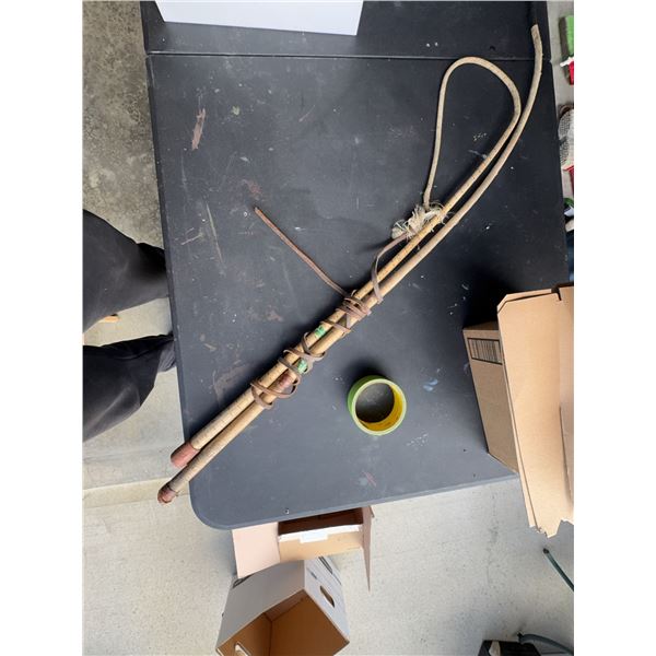 Leather Horse Whip with Wrapped Handle