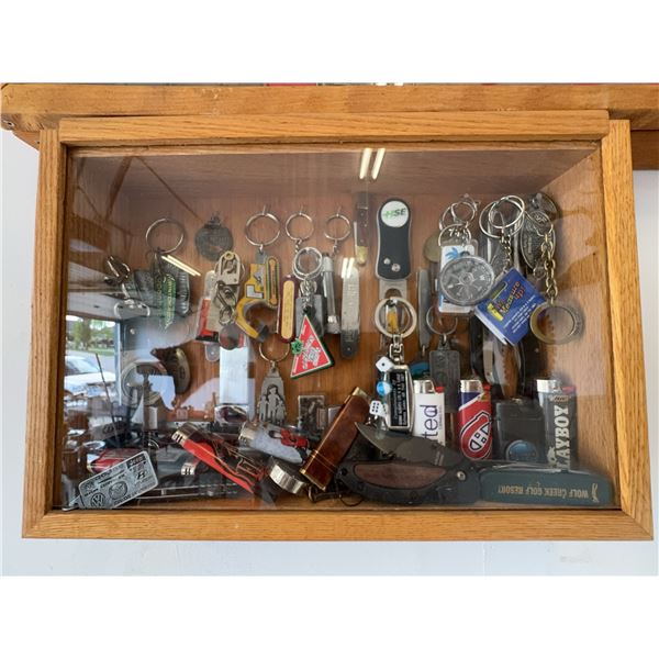 Keychains and Pocket Knives in Case