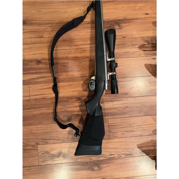 Weatherby Vanguard bolt-action rifle chambered in .300 WSM , stainless steel barrel, black synthetic