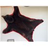 Image 2 : Black bear skin rug with red felt border