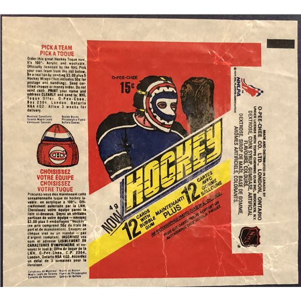 1977-78 O-PEE-CHEE NHL HOCKEY WRAPPER
