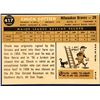 Image 2 : 1960 TOPPS BASEBALL WHITE BACKS - CHUCK COTTIER ROOKIE CARD