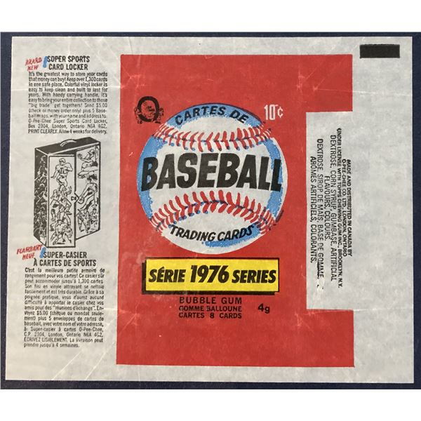 1976 O-PEE-CHEE BASEBALL WRAPPER