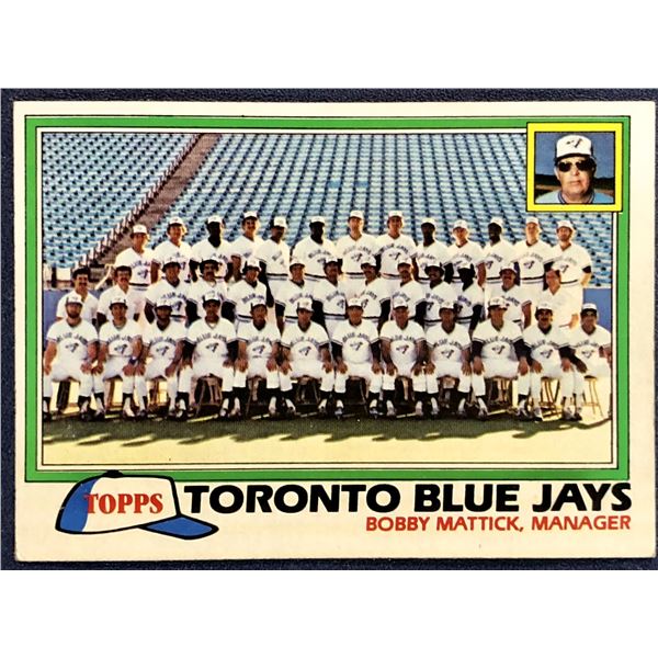 1981 TOPPS TORONTO BLUE JAYS
