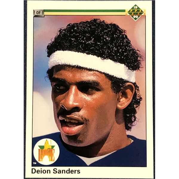 1990 UPPER DECK DEION SANDERS ROOKIE CARD