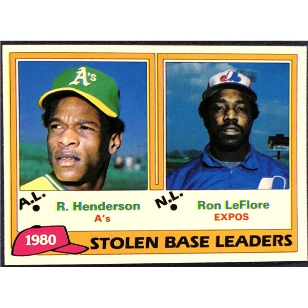 1981 TOPPS RICKEY HENDERSON / TIM RAINES (HOF)