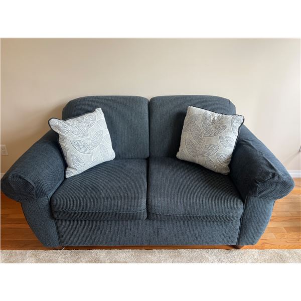 Blue Upholstered Loveseat