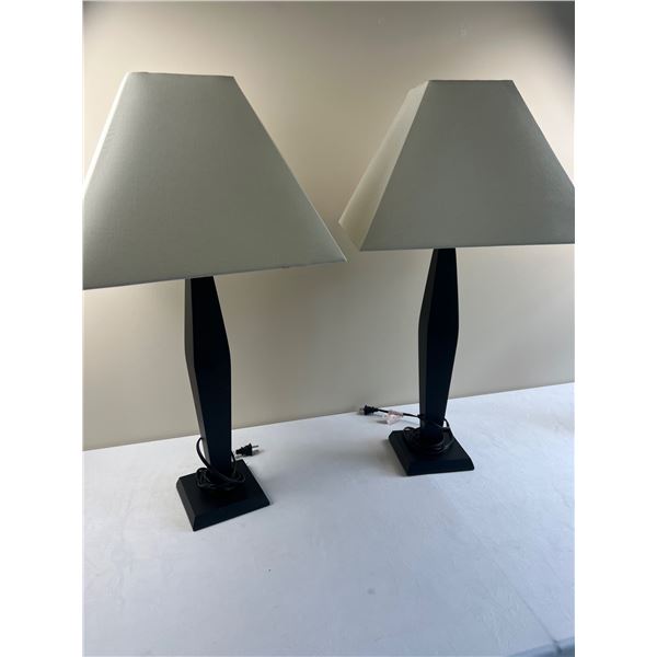 Pair of Black Table Lamps