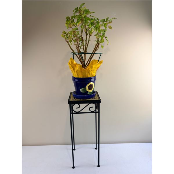 Potted House Plant & Stand