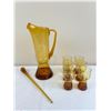 Image 1 : MCM Amber Glass Pitcher Set