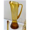 Image 2 : MCM Amber Glass Pitcher Set