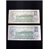 Image 3 : Nice Lot of 1954 and 73 1$ Bank Notes and Token